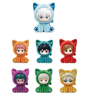 EAKI Jujutsu Kaisen Figurines Assises Chibi Anime Saison 2 Boîte Mystère Thème Fête du Chat, Figurines de Collection de Bureau, Cadeau Jouet