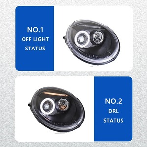 ไฟหน้า HETOP สำหรับรถโฟล์คสวาเกน บีเทิล ปี 1998-2005 อัพเกรดเลนส์ LED ไฟหน้ารถยนต์ อุปกรณ์ตกแต่งรถยนต์ ขายดี ติดตั้งง่ายแบบ Plug and Play พร้อมไฟ DRL - Product Image 4