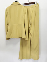 Ensemble tailleur élégant pour femme : Blazer à col rabattu et pantalon, couleur unie, tenue de bureau formelle