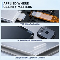 Ruban adhésif transparent haute adhérence sans trace, amovible par déchirement, pour batterie de véhicule électrique, écran de téléphone 3C, assemblage pur