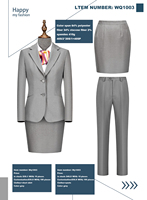 Costumes professionnels sur mesure pour femmes : tenues d'hôtellerie, d'hôtesse de l'air et de personnel de bord.