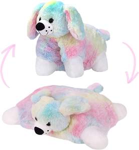 可爱七彩软毛绒独角兽垫睡前娃娃二合一彩虹独角兽毛绒玩具儿童枕头礼品 - Product Image 3