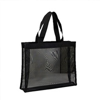 Sac fourre-tout de plage et de shopping en nylon et maille, grande capacité, réutilisable, design personnalisé, avec logo, pour femmes