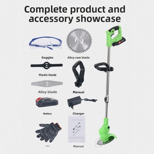 Débroussailleuse sans fil 3-en-1 avec 2 batteries 21V et roues, <span class=keywords><strong>coupe</strong></span>-bordures électrique pour jardin et pelouse - Product Image 2