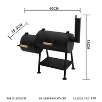 Barbecue fumoir à charbon de bois vertical moderne en acier avec revêtement en poudre pour usage commercial en gros