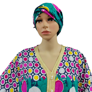 เดรส<span class=keywords><strong>คา</strong></span>ลามาทรงหลวมของผู้หญิง,เสื้อคลุมมุสลิมผ้าฝ้ายแฟชั่นสไตล์ยุโรปอบายามีผ้าพันคอยาวพิมพ์ลายดาชิกิ - Product Image 6