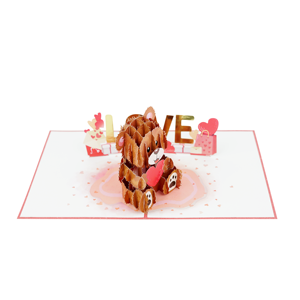 Artisanat 3D Love Pop Up Carte de Voeux pour Anniversaire Valentine Cadeau Romantique avec Enveloppe pour Couples - Product Image 1