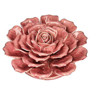 Handmade Ceramic Rose Flower Wall Art Decorative Porcelain Pottery Craft