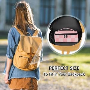 Eco-Friendly Custom Pink Checked Aluminum Foil Small <b>Lunch</b> <b>Box</b> Insulated Thermal Bento Cooler <b>Lunch</b> Bags for Outside Work - Product Image 4