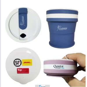 Tasse à café réutilisable avec logo imprimé, sans BPA, portable, 350 ml, 12 oz, pliable, en silicone de qualité alimentaire, tasse pliable, tasse à café de voyage avec couvercle - Product Image 2