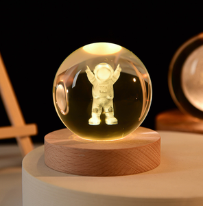 Estilo moderno para lámpara de luna de astronauta, Base de pantalla LED de cubo de madera al por mayor con bola de cristal, esfera De Luna Iget para mesa de decoración - Product Image 6