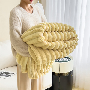 Jeté en <span class=keywords><strong>fausse</strong></span> <span class=keywords><strong>fourrure</strong></span> de lapin sherpa de style moderne, doux, moelleux, chaud et confortable, pour canapé, couverture pour la maison, couvertures portables pour la maison - Product Image 1