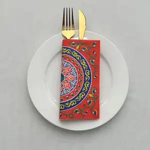 Customized Printed Table Tissue Disposable Decorated Decoupage Luncheon Paper Napkin