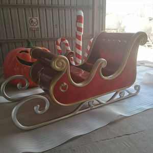 Trineo de Santa Claus de Fibra de Vidrio de 300 cm de Tamaño Real, Trineo Navideño Gigante Comercial para Exteriores con Renos para Decoración de Centros Comerciales - Product Image 6