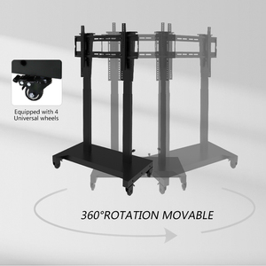 Chariot de télévision motorisé sur roulettes réglable en hauteur avec roues verrouillables, support de chariot élévateur pour téléviseur de 52 à 100 pouces, polyvalent - Product Image 3