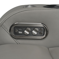 Modernes Heimkino Zweisitzer Echtleder Elektrisches Sofa Relaxsessel mit Holzrahmen Multifunktional Ausziehbar USB-Betrieben