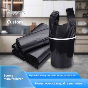 Black Thickened Large Trash Bags with Vest Handle for Hotel Sanitation Flat-Open <strong>Plastic</strong> Office <strong>Kitchen</strong> Portable Use - Product Image 5