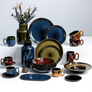 Vente en gros de vaisselle de luxe EKA nouveau design vaisselle émaillée réactive nordique vaisselle de supermarché en grès pour la maison - Product Image 1