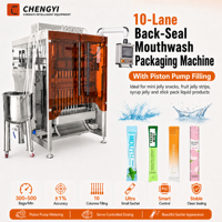 Machine d'emballage automatique de sachets liquides à scellage arrière 10 voies pour solution bucco-dentaire, certifiée CE, à entraînement servo