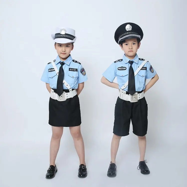 2022 Kostum Polisi Swat Anak-anak Karnaval Gaun Cosplay Anak Laki-laki Halloween Gril Berkualitas Baik