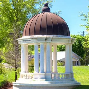 Outdoor Large Stone Hand Carved Garden White Marble Gazebo