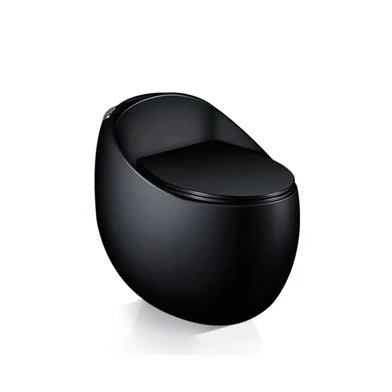 AIDI Black 4.8L Ceramic 1 Piece Jet Siphonic Egg Toilet S-trap 300mm Comode Bathroom Water Closet