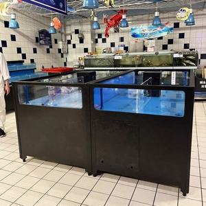 工場カスタマイズ長方形コンプリートシステムチラー海水スーパーマーケット活ロブスターキングクラブ保冷タンク水槽ガラス - Product Image 3