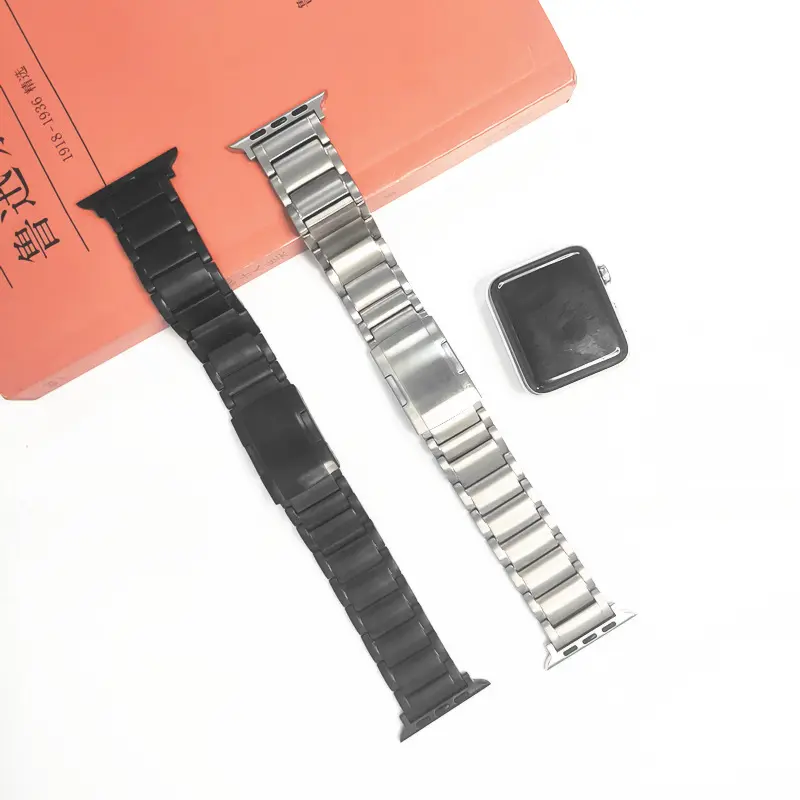 Preço de fábrica liga de titânio três talão metal aço homens cinta para Apple Watch banda Ultra 41mm 49mm 8 7 6 5 SE 4 3