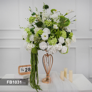 DKB Wedding Centerpieces <b>Table</b> Decorations Flower Ball Centerpieces Silk Rose Green White Flower Balls for Wedding Decoration - Product Image 3
