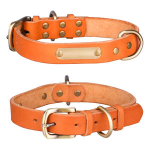Venta al por mayor de lujo Durable cuero de vaca Collar de perro con opción de grabado de moda Collar de mascota con cierre de hebilla para perros - Product Image 2