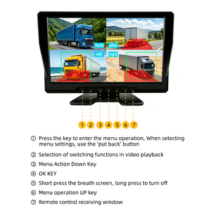 Caméra embarquée AI pour camions avec vision nocturne haute définition, étanche, 4 caméras, panoramique à 360 degrés, caméra de recul BSD - Product Image 5