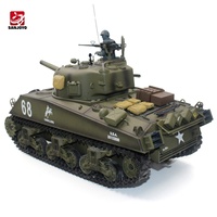 Modèle de char de combat télécommandé Heng Long 1/16 U.S.M4A3 Sherman, fréquence 2,4 GHz, batterie rechargeable 7,4 V 1200 mAh, 20 minutes d'autonomie