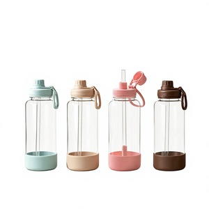 Botella de Agua Tritan de 1000 ml con Pajita y Tapa, Libre de BPA, Diseño Deportivo Minimalista, Unisex, para Viajes y Senderismo - Product Image 1