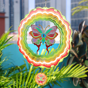 Colibri floral cinétique 3D métal jardin animal décoration vent Spinner,spinner 3d vent rotatif, jaune-rouge change <span class=keywords><strong>de</strong></span> couleur - Product Image 5
