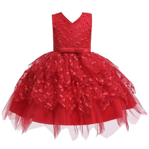 <b>Childrens</b> <b>Princess</b> Tutu <b>Dress</b> V Neck A Line Pink Flower Girl <b>Dress</b> For Toddlers And Preschoolers - Product Image 3
