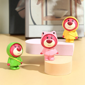 Strawberry Bear Resin Craft Ornament Animal Shape Home Decoration Gift - Product Image 1