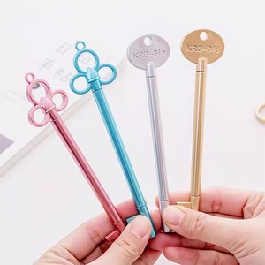 Novelty Student Retro Key Shape Banner Plastic <b>Ballpoint</b> <b>Pen</b> 0.5mm Black/Blue Ink Non-Erasable Silk Print/Laser - Product Image 5