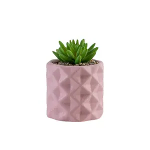 Pot bunga keramik Emboss tekstur lipat silinder kreatif