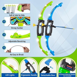 Arc et flèches pour enfants, ensemble de tir à l'arc 3-en-1 avec éclairage LED, flèches à ventouse, étuis à flèches, jouets de sport intérieur/extérieur - Product Image 3