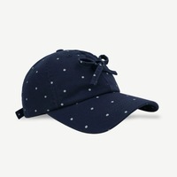 Casquette de baseball unisexe coréenne rétro à pois avec nœud, en velours Oxford, sportive, polyvalente, protection solaire, visière bec de canard pour petit visage, idéale pour l'automne