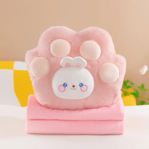 Selimut bantal mewah wajah hewan kaki kucing populer selimut AC 2-in-1 selimut tidur siang kantor mobil kustomisasi grosir - Product Image 6