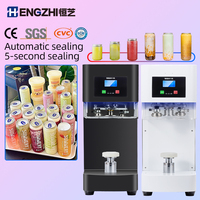 HENGZHI Nouvelle machine à sceller les canettes pour les magasins de jus, de café et de boba, entièrement automatique, 370W, acier inoxydable 304, portable, 220V/110V