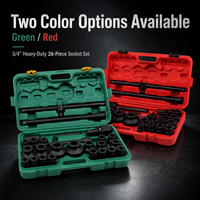 Garantie de Qualité Nouveau Style GOF 26 pièces Jeu de Douilles à Chocs en Acier Chrome Vanadium Kit d'Outils Manuels pour Réparation et Jardinage OEM