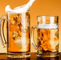 Verre à bière en verre sodocalcique transparent classique de 16 oz de qualité supérieure, personnalisable avec logo, vente en gros