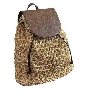 Nouveau sac à dos en paille tressée ajourée pour femme, idéal pour les vacances à la plage et les sorties en bord de mer - Product Image 5