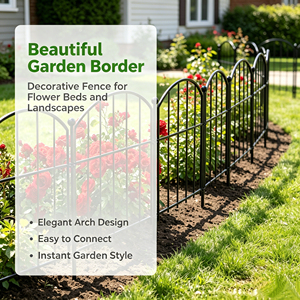 Paquete de 10 Cercas Metálicas Arqueadas para Jardín, con Recubrimiento en Polvo, Resistentes al Óxido, Barrera de Seguridad para Animales, para Jardín de Flores y Vegetales, Ecológicas - Product Image 3