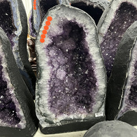 Vente en gros de grappes d'améthyste naturelle d'Uruguay, géodes d'améthyste brute polies pour la décoration Feng Shui, souvenirs et cadeaux porte-bonheur