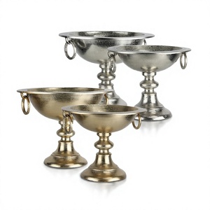 New Arrival Tabletop <b>Flower</b> Bowl Metal Stand Centerpieces Raw Gold & Silver Plated <b>for</b> Wedding <b>Table</b> <b>Decoration</b> - Product Image 1