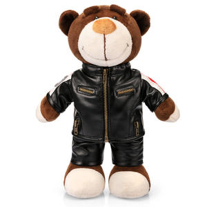 Benutzer definierte kreative Motorrad AGV Rennmaschine Reparatur Bär Teddybär Spielzeug Rallye Bär Motorrad Helm Jacke Kleidung Puppen Geschenk - Product Image 3
