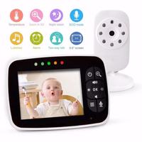 Moniteur Bébé Portable avec Caméra Numérique 3,5 Pouces, Vision Nocturne, Audio Bidirectionnel, Détection de Température et Affichage Vidéo